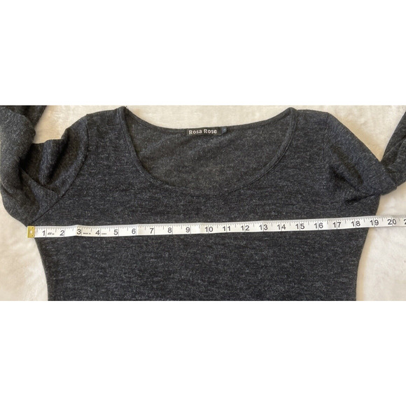 Rosa Rose Women's Dress Large Gray Print Long Sleeve Tiered Leopard Print - Picture 3 of 9